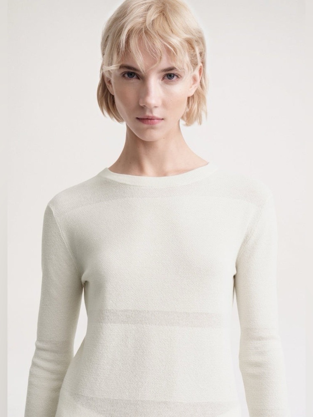 NWT $590 Toteme Paneled Cotton and Cashmere-Blend Sweater - Picture 2 of 9